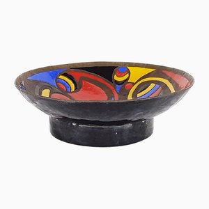 Multi-Colored Enameled Bronze Bowl by Mario Marè, 1972