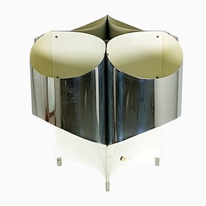 Lampe de Bureau Space Age en Chrome Plaqué et Peint en Blanc, 1960s