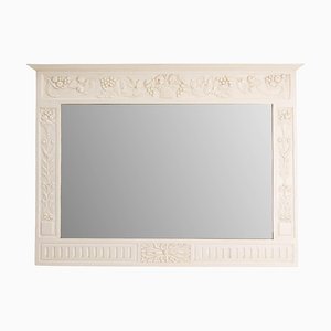 Louis XVI French Wall Wood Painted Mirror Decorated with Fruits, 1900s