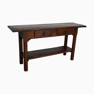 Table d'Appoint Rustique en Chêne, France, 19ème Siècle