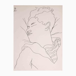 Jean Cocteau, Retrato de Jean Desbordes, Litografía, 1929