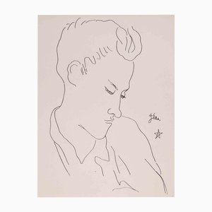 Jean Cocteau, Retrato de Jean Desbordes, Litografía, 1929