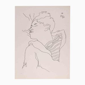 Jean Cocteau, Portrait de Jean Desbordes, Lithograph, 1929