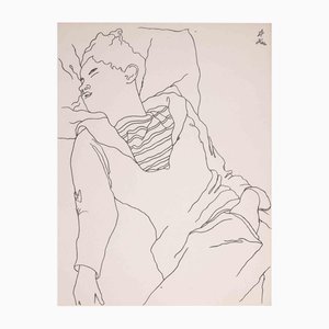Jean Cocteau, Retrato de Jean Desbordes, Litografía, 1929