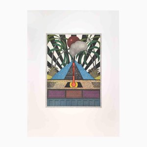 Fifo Stricker, Blue Volcan, Aquatint and Etching, 1984