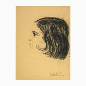 Jacqueline Barbet, Portrait, Mixed Media Zeichnung, 1938