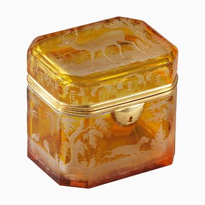 19th Century Bohemian Crystal Jewelry Box
