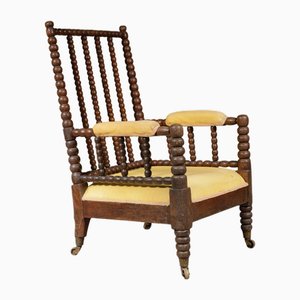 Fauteuil Bobbin Victorien en Chêne, 1850s