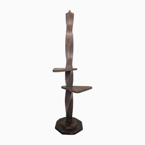 Brutalist Wooden Floor Lamp