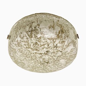 Einbaulampe aus Eisglas mit Messingdetails von Hillebrand Lighting, Deutschland, 1960er