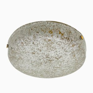 Mid-Century Flush Mount Lamp Ice Glass Attr. Hillebrand 1960s