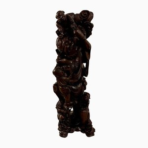 Large Antique Carved Hardwood Chinese Figure, 1900