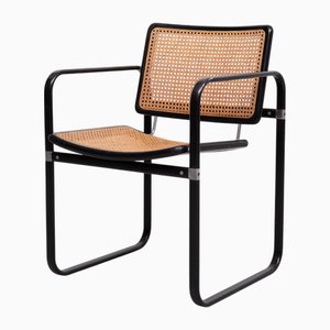 Butaca de mimbre al estilo de Marcel Breuer, Italia, años 70