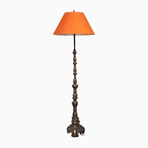 Baroque Revival Brass Floor Lamp, France, 1950s