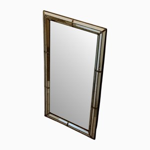 Art Deco Mirror with Beveled Frame and Gilt Brass, France, 1930