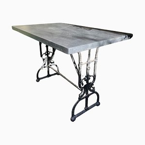 Antique Console Table in Cast Iron with Bespoke Slate Top, 1890