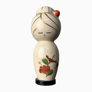 Statuetta Satsuma Yaki Kokeshi vintage di Kishusaku Hatamoto, anni '80