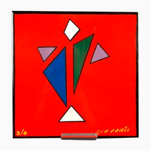 Limited Series Majolika Arlecchino Fliese von Gio Ponti, 1950er