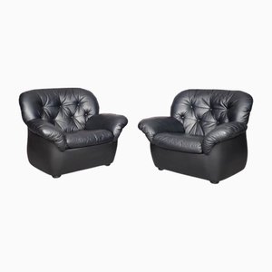 Poltrone vintage in pelle, set di 2