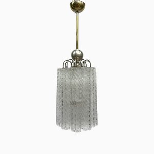 Lustre Tube Vintage en Verre de Murano attribué à Venini, 1970s