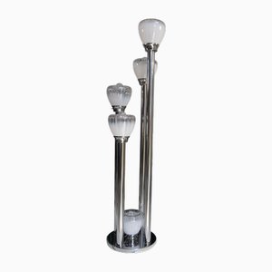 Floor Lamp in Murano Glass and Chromed Metal in the style of Mazzega, 1960s