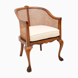 Antique Edwardian Walnut Caned Armchair, 1900s