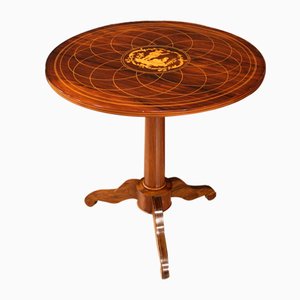 English Living Room Table in Inlaid Wood, 1920s