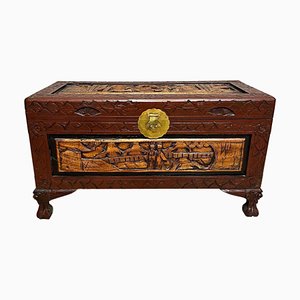 Oriental Trunk in Two-Tone Wood, 1900s