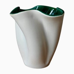 Grand Vase Ondulant Bicolore de Forme Libre par Fernand Elchinger, France, 1950s