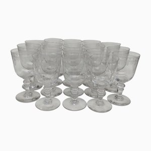 Large Early 20th Century Crystal Glasses from Baccarat, 1890s, Set of 18