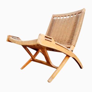 Silla plegable Mid-Century atribuida a Ebert Wels, años 60