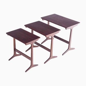 Tables Gigognes Hm100 attribuées à Erling Torvits pour Heltborg Mobler, 1960, Set de 3