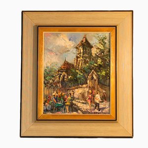 J. M. Rouillard, Montmartre Église Saint-Pierre in Paris, 1969, Oil on Canvas, Framed