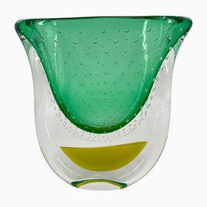 Large Sommerso Artistic Vase in Murano Blown Glass from 1295 Murano
