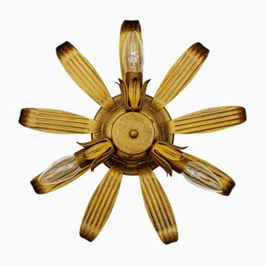 Mid-Century Modern 3-Light Sunburst Ceiling Lamp, Italy, 1960s