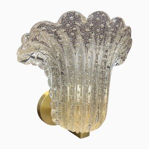 Wall Lamp in Artistic Murano Glass Crystal and 24k Gold Leaf by 1295 Murano