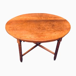 Oval Oak Bobbin Center Table, France, 1940s
