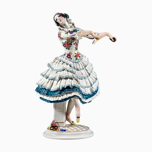 Ballet Carnival Chiarina Figurine attributed to Paul Scheurich for Meissen, 1930s
