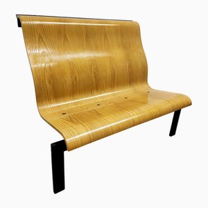 Vintage Stahlbank aus Holz