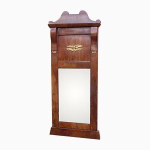 Miroir Antique en Acajou & Feuille Dorée