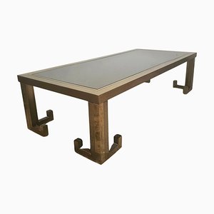 Tavolino da caffè con chiave greca in ottone, 1975