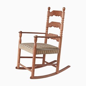 Folk Art Oakwood Rocking Chair by Hans Dau, Denmark, 1930s