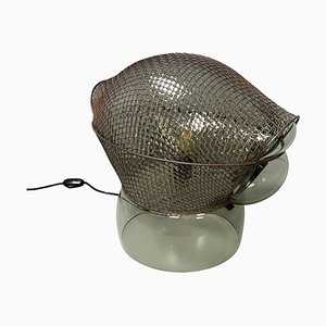 Lampada da tavolo Patroclo moderna in vetro e acciaio attribuita a Gae Aulenti per Artemide, Italia, 1970