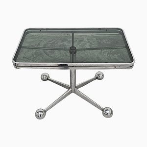 Table d'Appoint Space Age en Chrome et Verre Teinté par Allegri Parma, 1970s