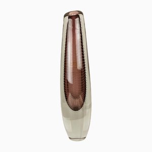 Vase Mid-Century Moderne en Verre Transparent et Violet par Gunnel Nyman pour Studio Nuutajarvi, 1957
