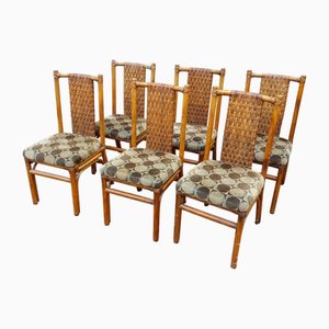 Esszimmerstühle aus Bambus, 1970er, 6er Set