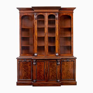 Libreria Breakfront vittoriana in mogano, metà XIX secolo