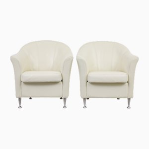 Skandinavische Mid-Century Leder Sessel, 1970er, 2er Set