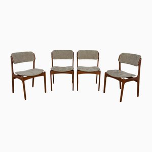 Mid-Century Model 49 Dining Chairs in Teak by Erik Buch for Odense Machine Gunning, 1960s, Set of 4