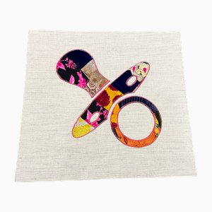 Handmade Silk Pacifier Wall Hanging, 1980s